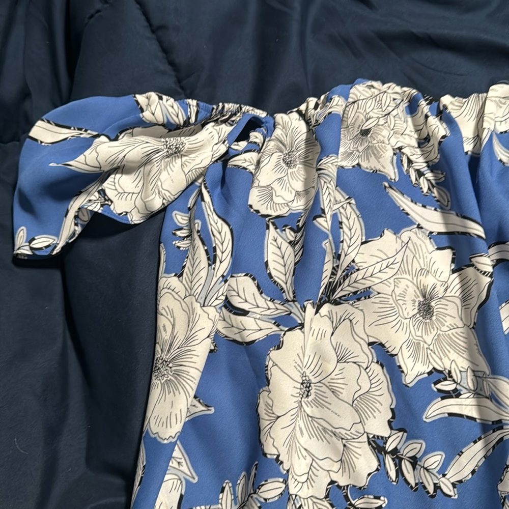 Strapless flared off shoulder top